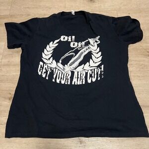 Womens Get Your‎ Hair Cut Oi! Shirt Sz L Skinhead Girl Punk Hardcore GBH Blitz